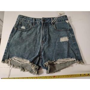 Great Smoky Blue Jean Shorts Size M Distressed Cotton High Rise NWT Boho Cowgirl